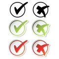 Vector check mark stickers Royalty Free Stock Photo