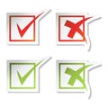 Vector check mark stickers Royalty Free Stock Photo