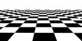 Vector checkerboard perspective grid. Technology wireframe landscape. Chess board background Royalty Free Stock Photo