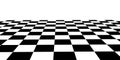 Vector checkerboard perspective grid. Technology wireframe landscape. Chess board background Royalty Free Stock Photo