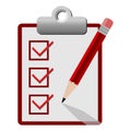 Vector checklist icon red