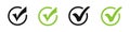 Vector checkmark icons. Green tick icon set. Checkmark vector icons
