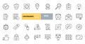 Vector checkmark icons. Set of 29 images with editable stroke. Collection with purpose, protection, agreement, telephone,