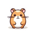 Vector of a cheerful cartoon hamster with a big smile