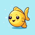 Vector of a cheerful goldfish with a big smile