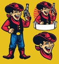 Cheerful young cowboy mascot