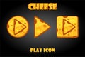 Vector cheese buttons play for the game.
