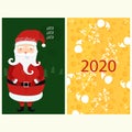 Vector cheese 2020 concept.Merry Christmas greeting card, santa, deer, Xmas decoration, retro designs. Holiday themed patterns Royalty Free Stock Photo