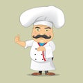 Vector Chef Cook Serving Food Realistic Cartoon Character Design Isolated Vector Illustrator