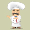 Vector Chef Cook Serving Food Realistic Cartoon Character Design Isolated Vector Illustrator