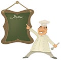 Vector Chef with menu illustration Royalty Free Stock Photo