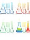 Vector chemical test tubes icons Royalty Free Stock Photo
