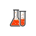 Vector Laboratory, Chemical, Medical Test Logo Royalty Free Stock Photo