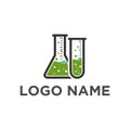 Vector Laboratory, Chemical, Medical Test Logo Royalty Free Stock Photo