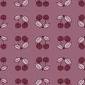 Vector cherries geometric seamless pattern print background.