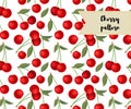 Vector cherry seamless pattern. background, pattern, fabric design, wrapping paper, cover Royalty Free Stock Photo