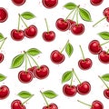 Vector Cherry Seamless Pattern Royalty Free Stock Photo