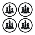 Vector chess piece set icons for logo design