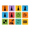 Vector Chess pieces black icons set Royalty Free Stock Photo