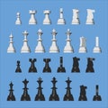 Vector chess pieces from different views