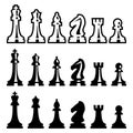 Vector chess pieces Royalty Free Stock Photo