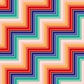 Vector chevron pattern. Rainbow zigzag stripes. Retro style geometric design Royalty Free Stock Photo