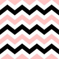 Vector chevron seamless pattern with black and pink strips