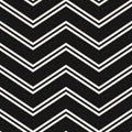 Vector chevron seamless pattern. Simple black and white zigzag background Royalty Free Stock Photo