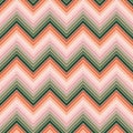 Vector chevron seamless pattern. Zigzag stripes texture. Pink, green and orange Royalty Free Stock Photo