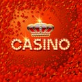 Vector chic emblem for luxury casino with romantic background