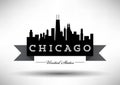 Vector Chicago Skyline Design Royalty Free Stock Photo