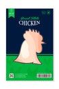 Vector chicken meat packaging or label design. Hen silhouette. Butcher's shop or poultry farming design elements