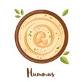 Vector Chickpeas hummus icon in flat style isolated on white