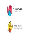 Vector child care, baby health, charity, family Royalty Free Stock Photo