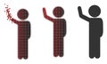 Sparkle Pixel Halftone Child Hitchhike Icon