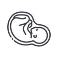 Vector childhood and pregnancy line icon isolated on transparent background.
