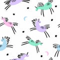 Vector children`s pattern unicorns