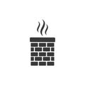 Vector chimney icon in flat style on white