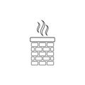 Vector chimney line icon in flat style