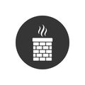 Vector chimney white icon in flat style