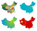 Vector China map set Royalty Free Stock Photo