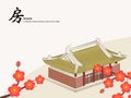 Vector Chinese Traditional Template Series Architecture Building Royalty Free Stock Photo