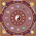 Vector chinese zodiac circle Royalty Free Stock Photo