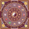 Vector chinese zodiac circle Royalty Free Stock Photo