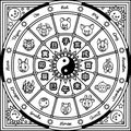 Vector chinese zodiac circle Royalty Free Stock Photo