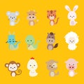 Vector Chinese Zodiac Signs. Cute characters. Royalty Free Stock Photo