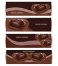 Vector Chocolate Background Set. Dessert Illustration.