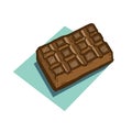 Vector chocolate bar illustration on blue background Royalty Free Stock Photo