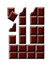 Vector chocolate bar pieces Royalty Free Stock Photo