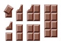 Vector chocolate bar pieces Royalty Free Stock Photo